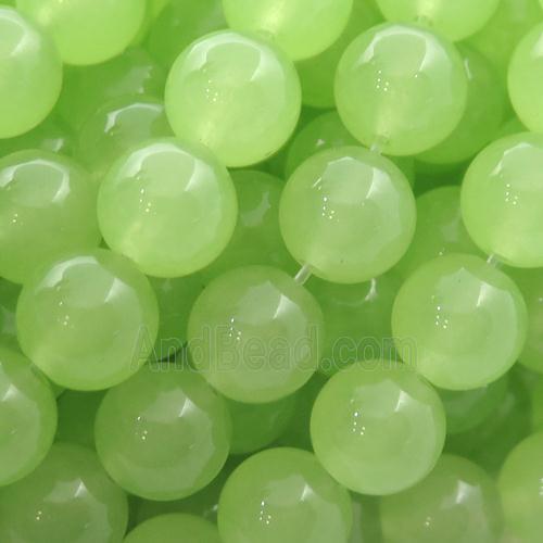 olive Spong Jade Beads, round