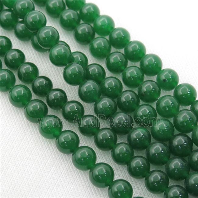 deep green Spong Jade Beads, round