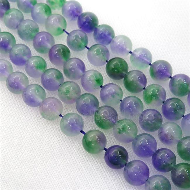 Dichromatic Spong Jade Beads, round