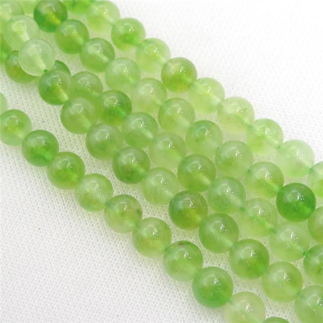 green Dichromatic Spong Jade Beads, round