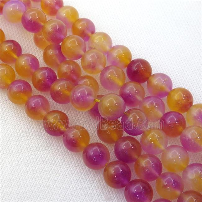 Dichromatic Spong Jade Beads, round