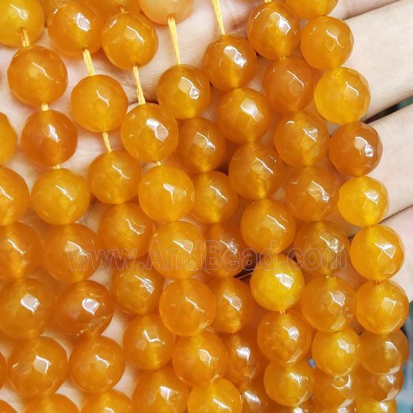 ambergold Jade Beads, faceted round, b-grade