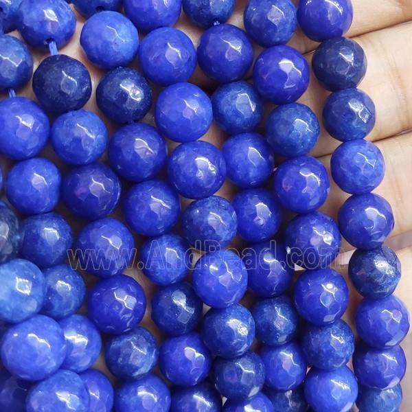 lapisblue Jade Beads, faceted round, b-grade