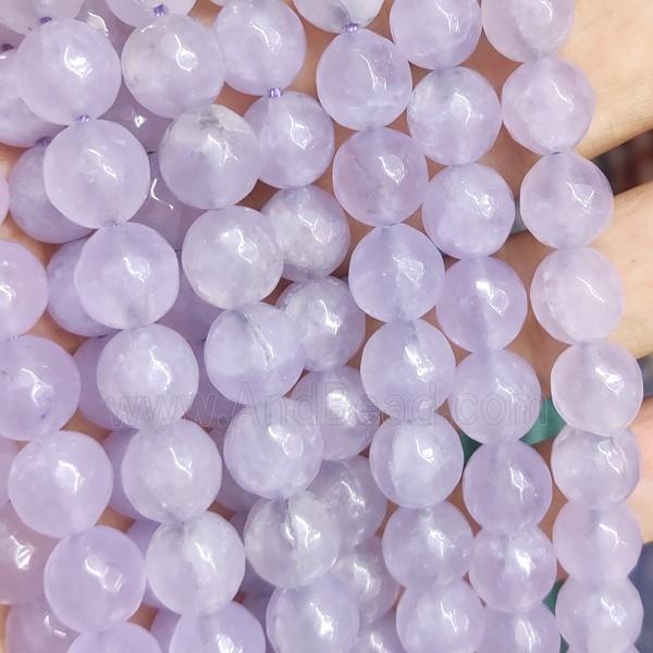 lt.purple Jade Beads, faceted round, b-grade