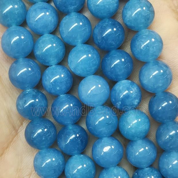 round Jade Beads blue dye