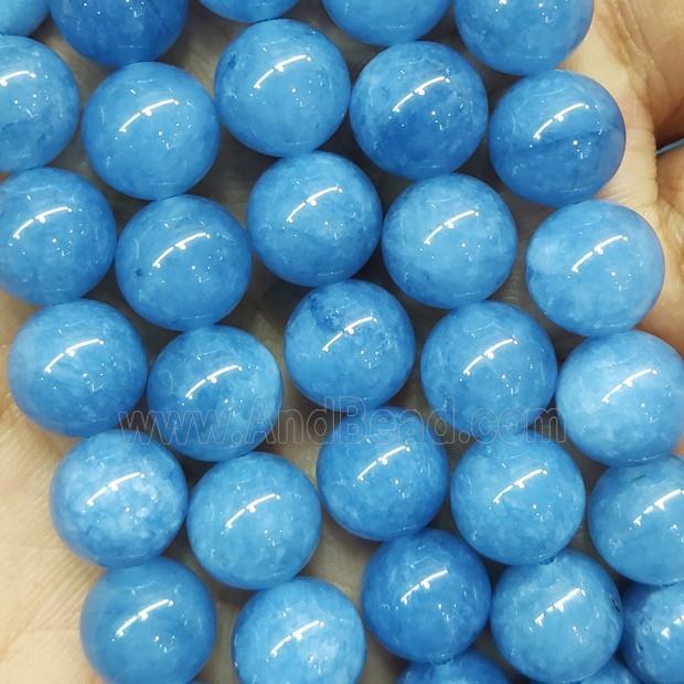 round Jade Beads blue dye