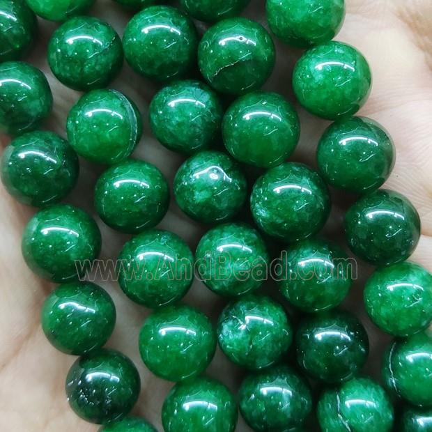 round Jade Beads, dp.green dye