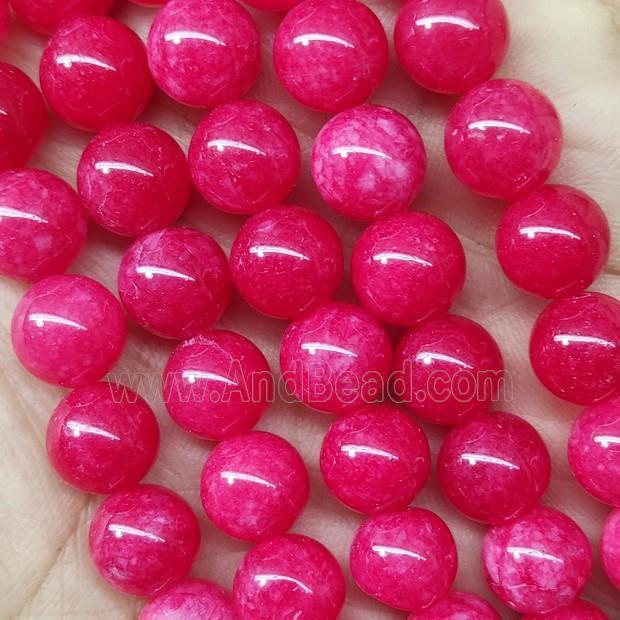 round Jade Beads, dye red