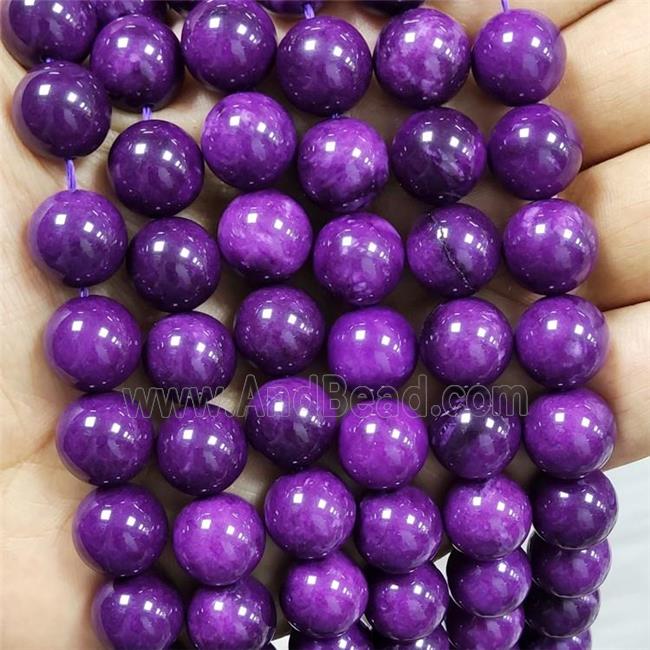 Purple Sugilite Beads Dye Smooth Round