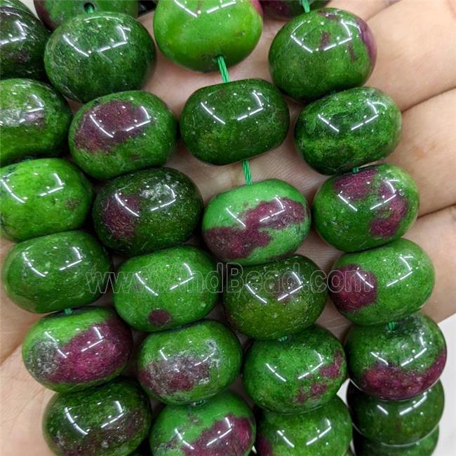 Green Jade Beads Smooth Rondelle Dye