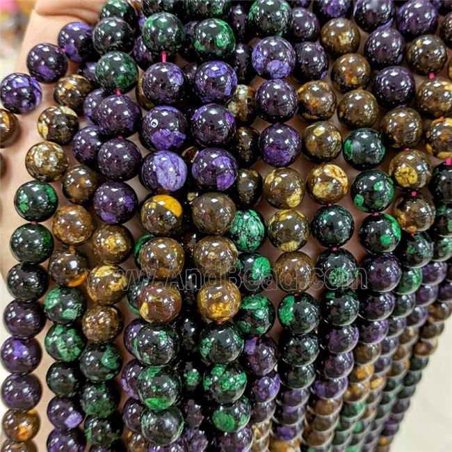 Jade Beads Dye Smooth Round Mixed Color