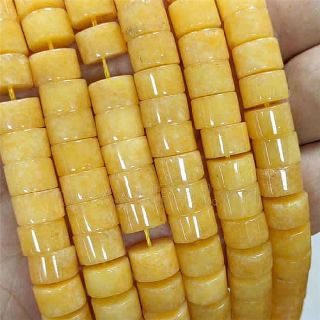 Sponge Jade Heishi Beads Yellow Dye