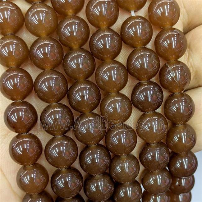 Jade Beads Chocolate Dye Smooth Round