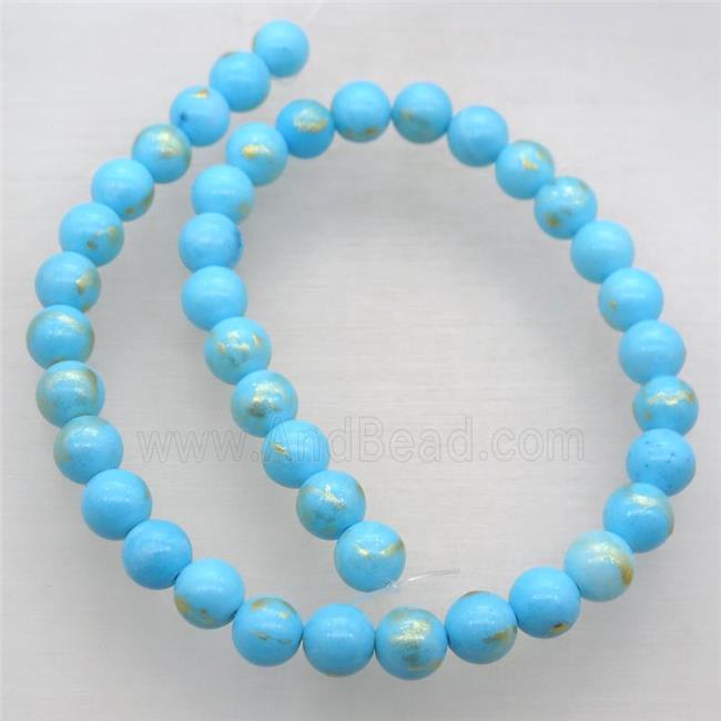 aqua JinShan Jade beads, round