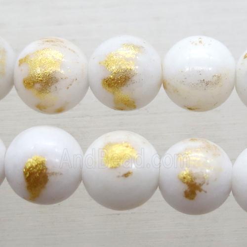 white JinShan Jade round beads