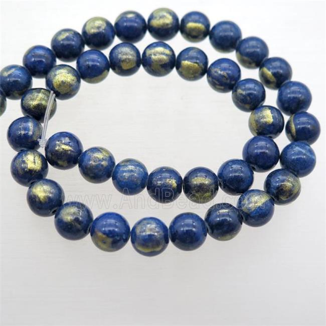 round JinShan Jade beads, blue
