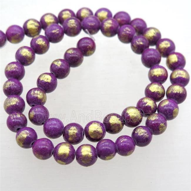 round purple JinShan Jade beads