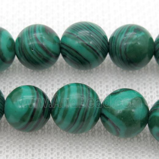 green Synthetic Malachite beads, round