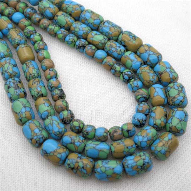 Synthetic Turquoise tube beads, multi color