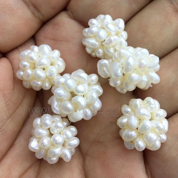 Natural Pearl cluster beads ball white