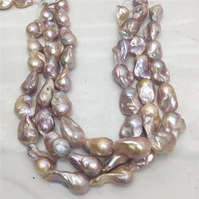Edison Pearl Beads, freeform, purple