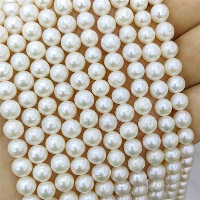Natural Freshwater Pearl round Beads AAA-grade
