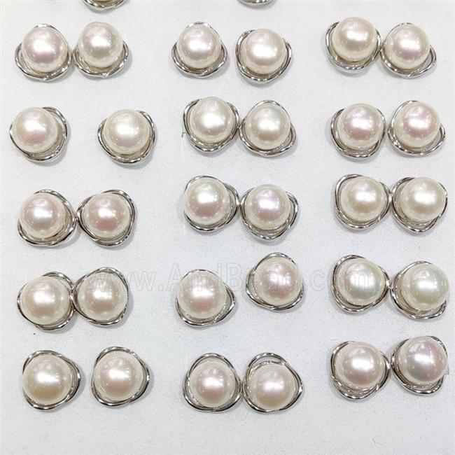 925 Sterling Silver Stud Earring With White Pearl