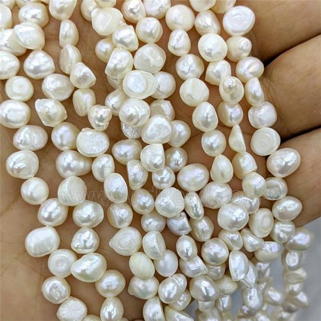 White Pearl Beads Topdrilled Freeform