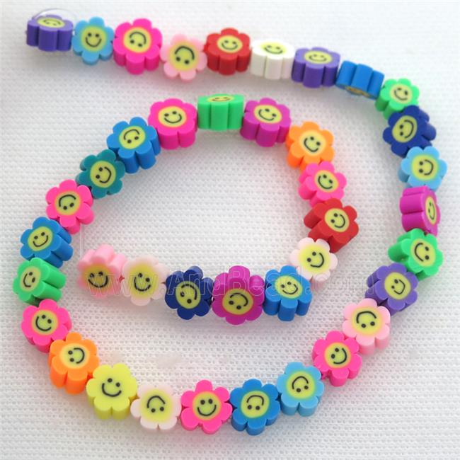 Polymer Clay Fimo Beads, sunflower, mix