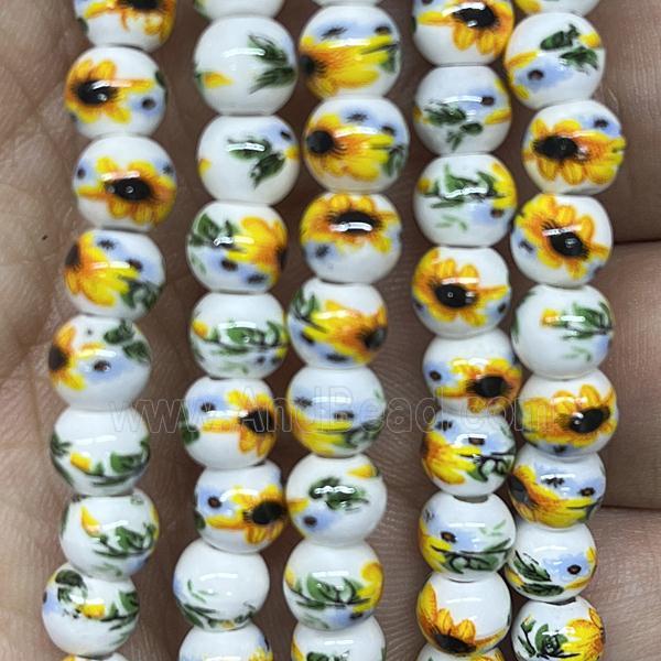 Porcelain beads, round