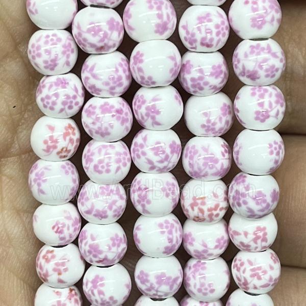 Porcelain beads, round