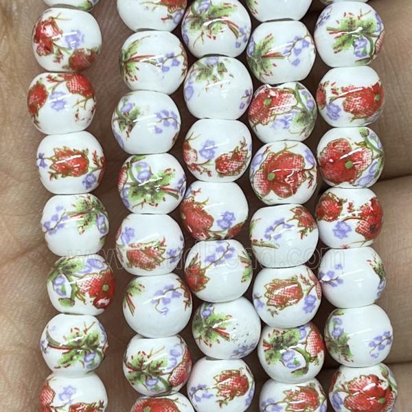 Porcelain beads, round