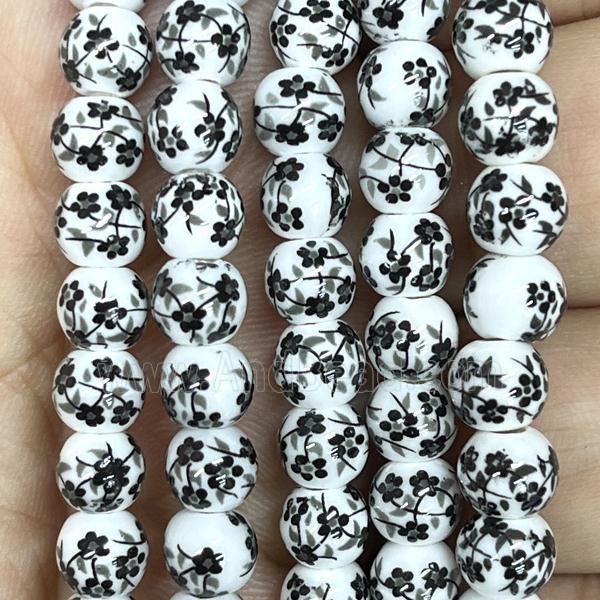 Porcelain beads, round