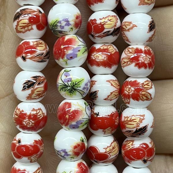 Porcelain beads, round