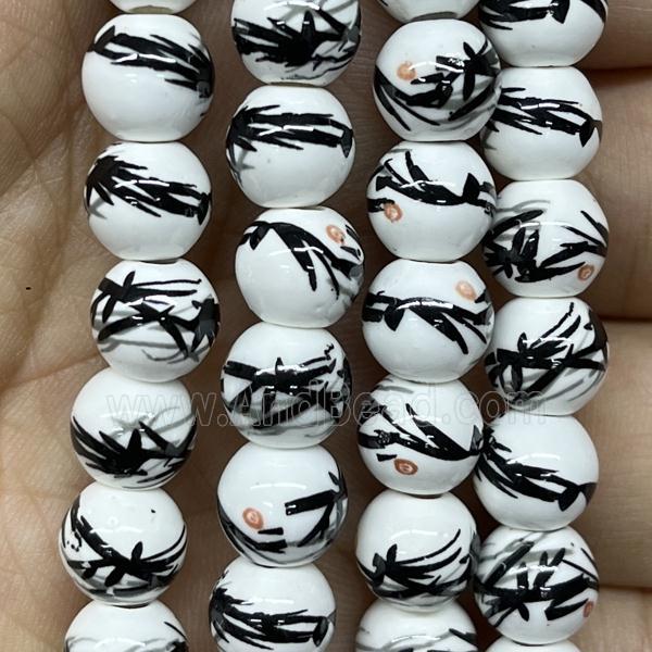 Porcelain beads, round