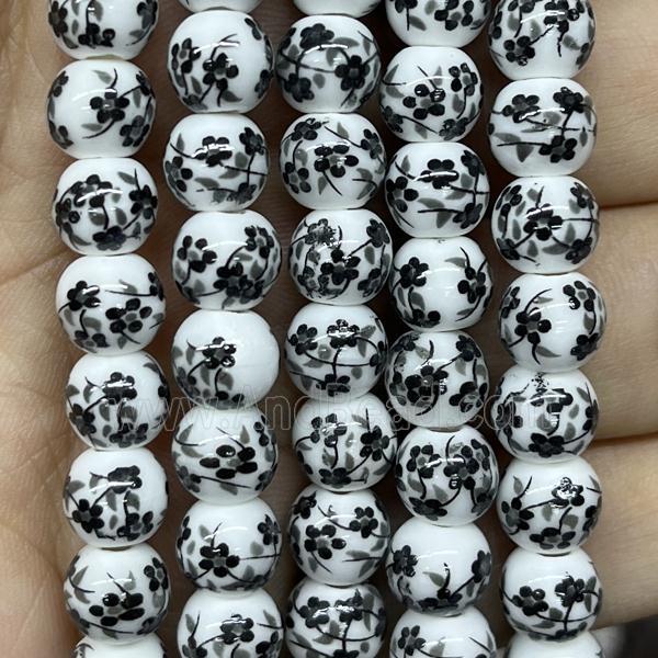 Porcelain beads, round