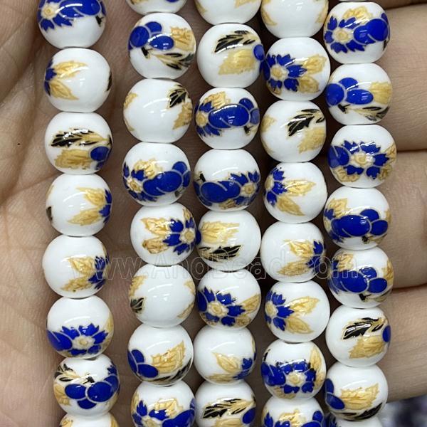Porcelain beads, round
