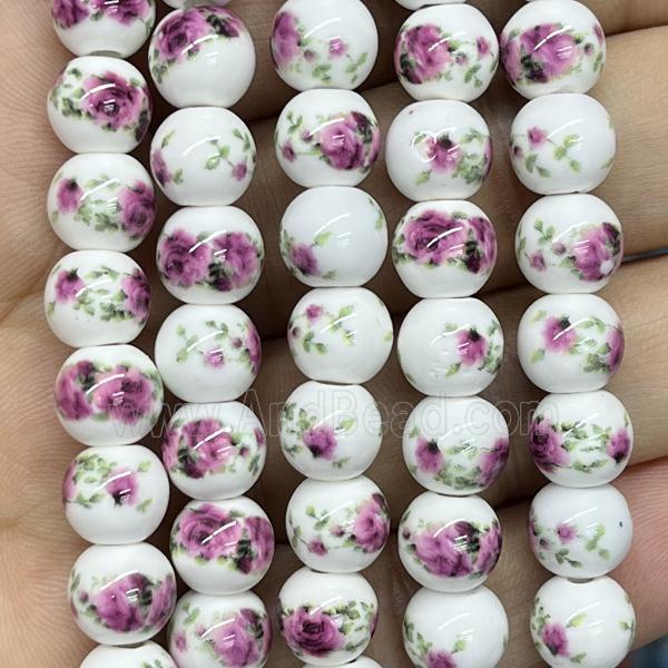 Porcelain beads, round