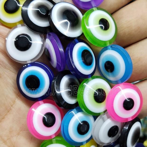 Resin Circle Evil Eye Beads Mix Color