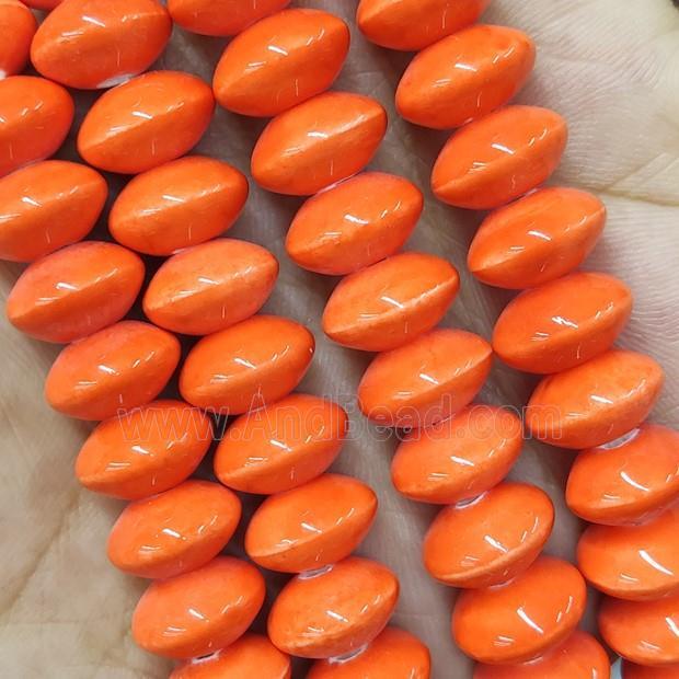 Orange Lampwork Glass Bicone Beads