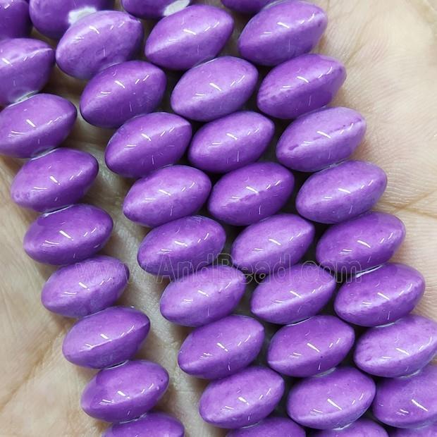 Purple Lampwork Glass Bicone Beads