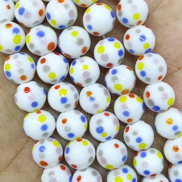 Round Lampwork Glass Beads Spotted