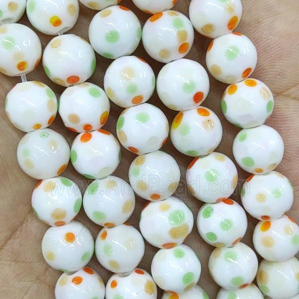 Round Lampwork Glass Beads Spotted