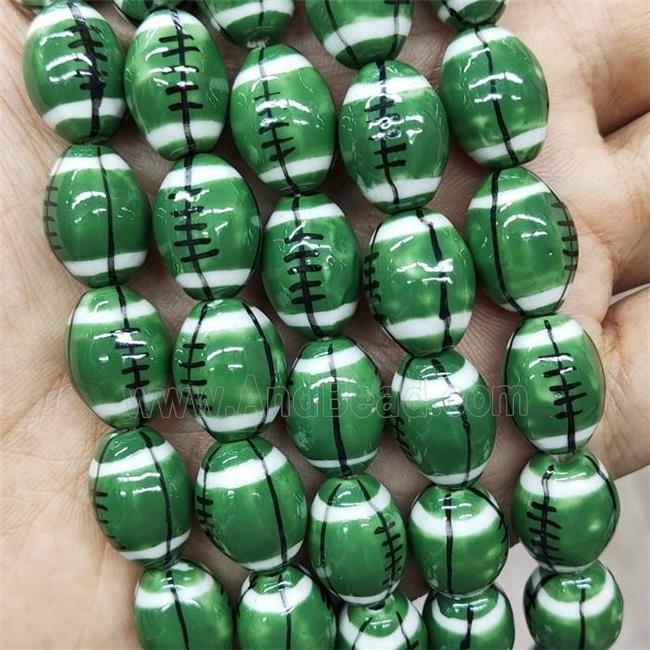 Deepgreen Porcelain Rugby Beads American Football Sport Rice