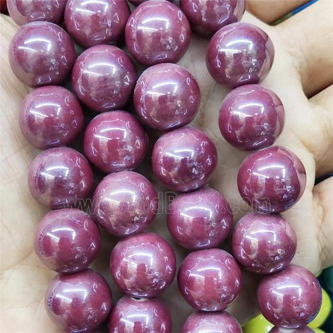 Red Porcelain Beads Smooth Round