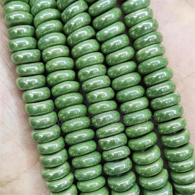 Green Porcelain Heishi Beads Ceramic Spacers