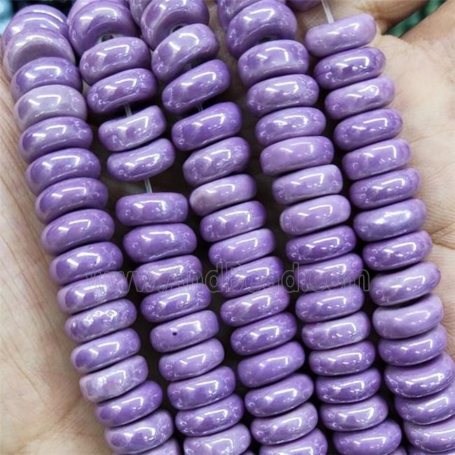 Purple Porcelain Heishi Beads