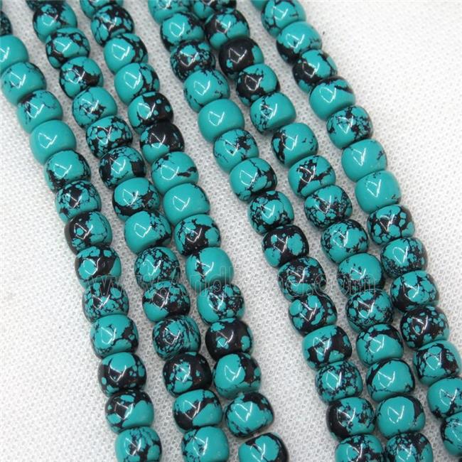 green Assembled Turquoise barrel beads