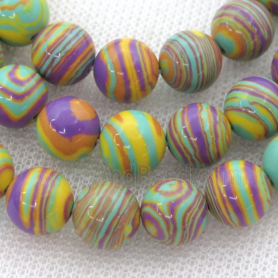 Synthetic Malachite beads, round, multicolor