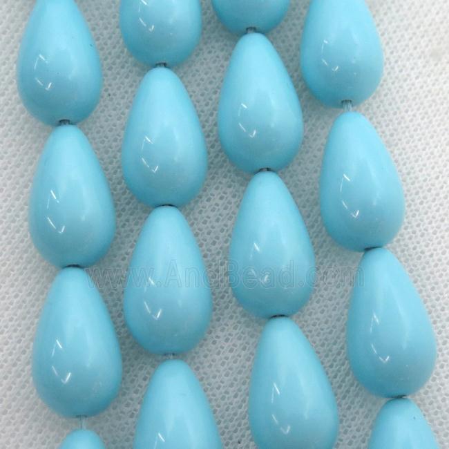 blue Synthetic Turquoiuse beads, 3d-teardrop